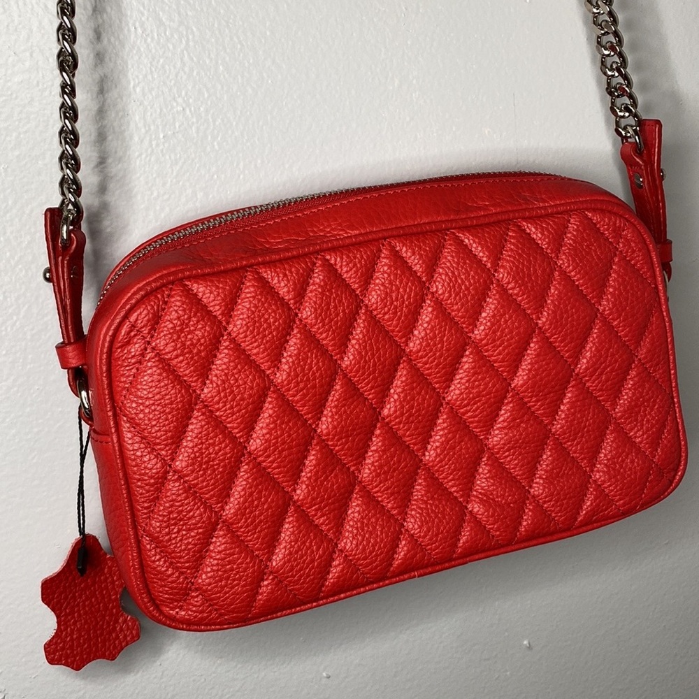 Tamara Simone Leather Crossbody Bag Red